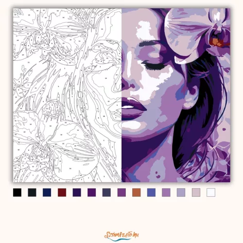 Álmodozó orchideák - számfestő készlet - Számfestő.hu - 60×70cm - Keret nélkül