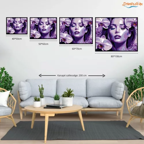Álmodozó orchideák - számfestő készlet - Számfestő.hu - 80×100cm - Keret nélkül