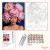 Álomszerű bazsarózsa koszorú - számfestő készlet - Számfestő.hu - 40×50cm - Keretre feszítve