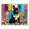 Vagány bulldog - számfestő készlet - Számfestő.hu - 60×70cm - Keretre feszítve