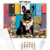 Vagány bulldog - számfestő készlet - Számfestő.hu - 80×100cm - Keretre feszítve