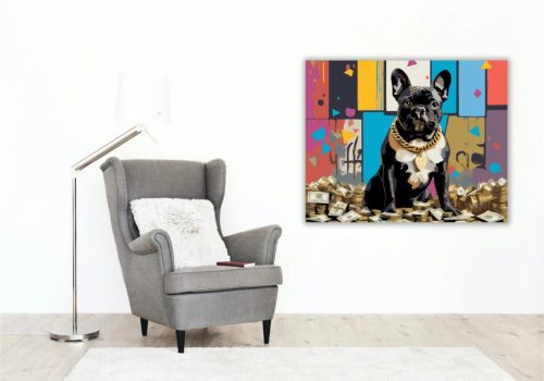 Vagány bulldog - számfestő készlet - Számfestő.hu - 40×50cm - Keretre feszítve