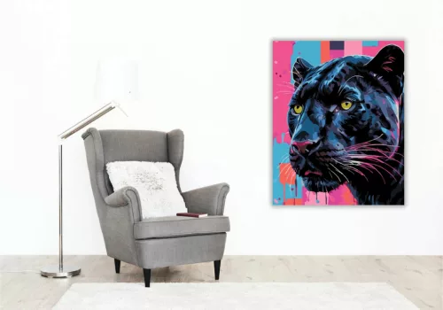 Párduc tekintet - számfestő készlet - Számfestő.hu - 50×60cm - Keret nélkül