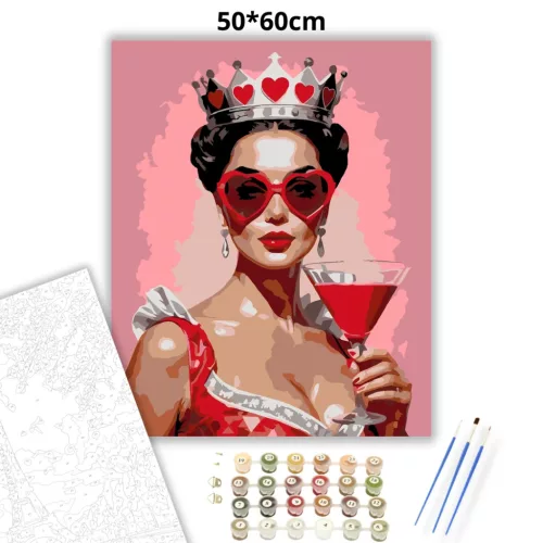 Pimasz koronás pillantás - számfestő készlet - Számfestő.hu - 50×60cm - Keretre feszítve