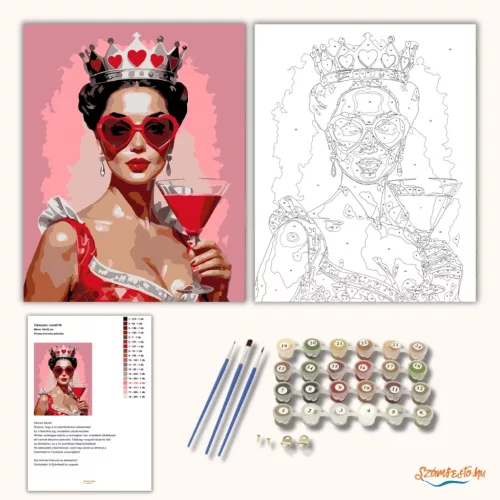 Pimasz koronás pillantás - számfestő készlet - Számfestő.hu - 50×60cm - Keret nélkül