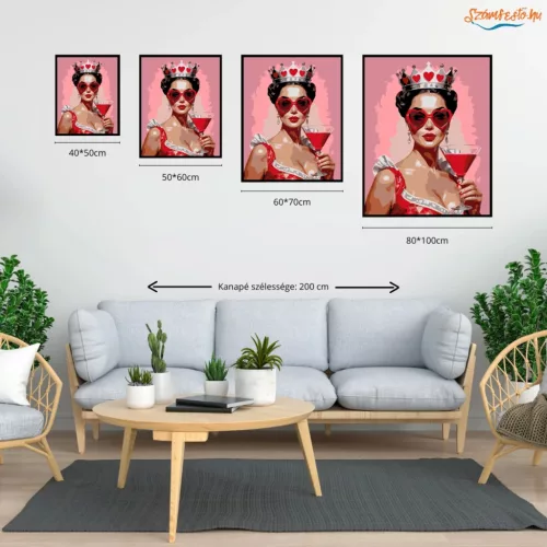 Pimasz koronás pillantás - számfestő készlet - Számfestő.hu - 80×100cm - Keret nélkül