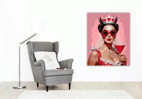 Pimasz koronás pillantás - számfestő készlet - Számfestő.hu - 80×100cm - Keret nélkül