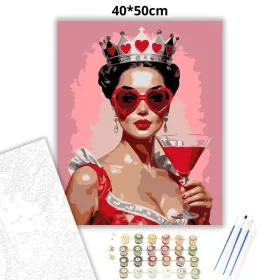 Pimasz koronás pillantás - számfestő készlet - Számfestő.hu - 40×50cm - Keret nélkül