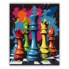 Vibráló sakkfigurák - számfestő készlet - Számfestő.hu - 60×70cm - Keretre feszítve