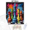 Vibráló sakkfigurák - számfestő készlet - Számfestő.hu - 80×100cm - Keret nélkül