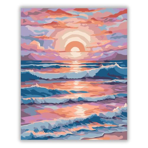 Pasztelles fénycsík - számfestő készlet - Számfestő.hu - 40×50cm - Keret nélkül