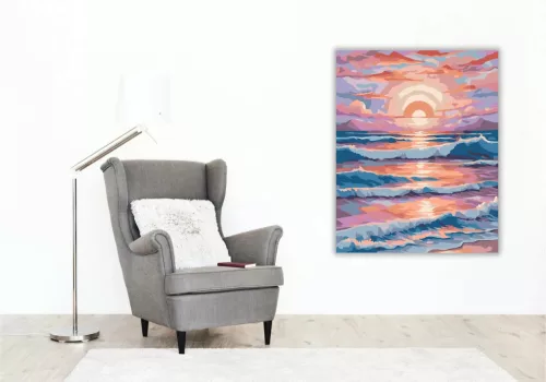 Pasztelles fénycsík - számfestő készlet - Számfestő.hu - 40×50cm - Keret nélkül