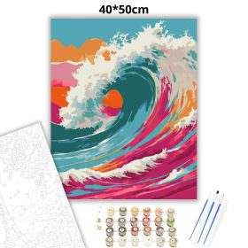 Színes hullám - számfestő készlet - Számfestő.hu - 40×50cm - Keret nélkül