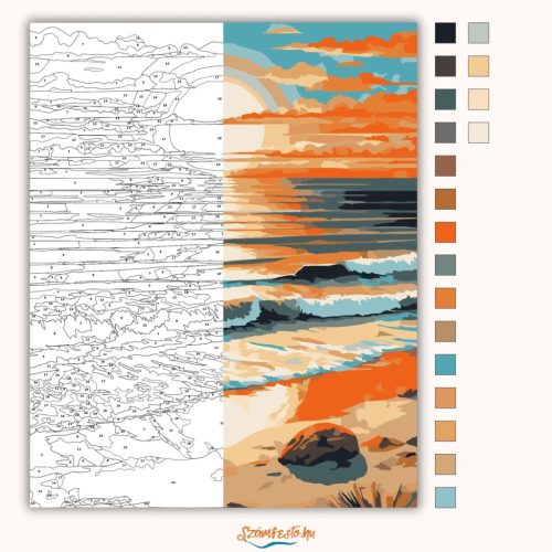 Aranyhíd a tengeren - számfestő készlet - Számfestő.hu - 80×100cm - Keret nélkül