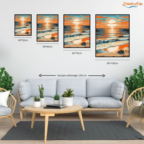 Aranyhíd a tengeren - számfestő készlet - Számfestő.hu - 40×50cm - Keretre feszítve