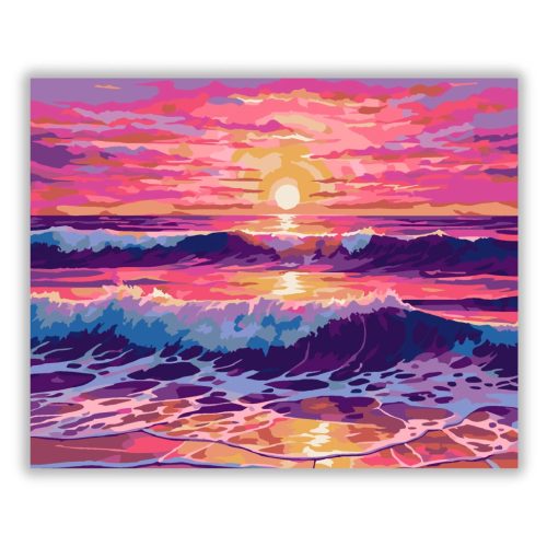 Élénk hullámok - számfestő készlet - Számfestő.hu - 40×50cm - Keret nélkül