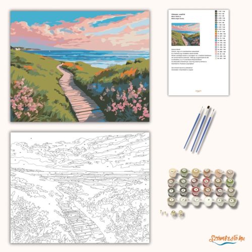 Békés tengeri ösvény - számfestő készlet - Számfestő.hu - 40×50cm - Keret nélkül