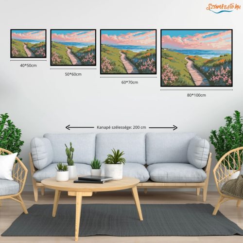 Békés tengeri ösvény - számfestő készlet - Számfestő.hu - 40×50cm - Keret nélkül