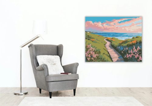 Békés tengeri ösvény - számfestő készlet - Számfestő.hu - 40×50cm - Keret nélkül