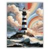 Viharos világítótorony - számfestő készlet - Számfestő.hu - 50×60cm - Keret nélkül