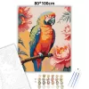 Trópusi papagáj - számfestő készlet - Számfestő.hu - 80×100cm - Keretre feszítve