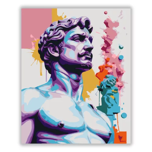 Vibráló mellszobor - számfestő készlet - Számfestő.hu - 50×60cm - Keretre feszítve