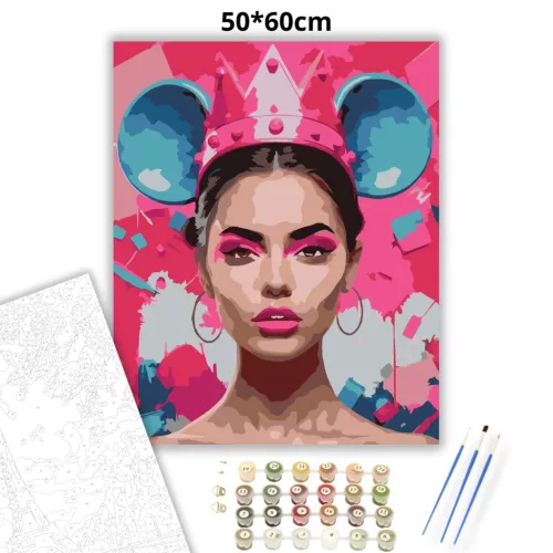 Királynői tekintet - számfestő készlet - Számfestő.hu - 50×60cm - Keret nélkül