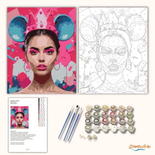 Királynői tekintet - számfestő készlet - Számfestő.hu - 50×60cm - Keret nélkül