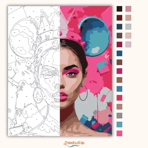 Királynői tekintet - számfestő készlet - Számfestő.hu - 50×60cm - Keret nélkül