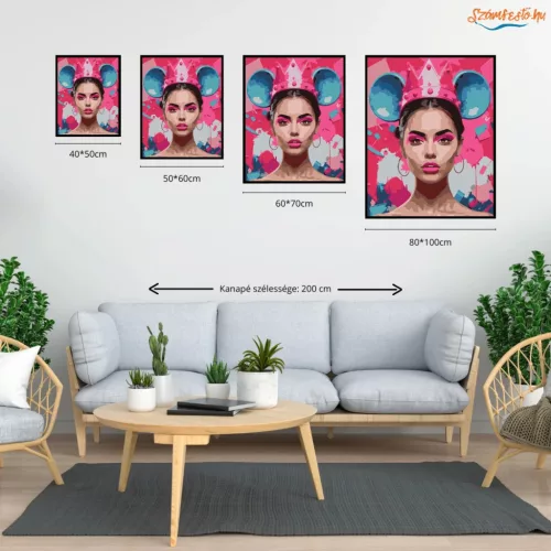 Királynői tekintet - számfestő készlet - Számfestő.hu - 50×60cm - Keretre feszítve