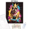 Gördeszkás bulldog - számfestő készlet - Számfestő.hu - 80×100cm - Keretre feszítve