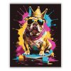 Gördeszkás bulldog - számfestő készlet - Számfestő.hu - 80×100cm - Keret nélkül