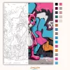 Graffitis párduc - számfestő készlet - Számfestő.hu - 50×60cm - Keret nélkül