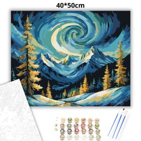 Örvénylő égbolt - számfestő készlet - Számfestő.hu - 40×50cm - Keret nélkül
