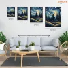 Elmélyült csillagörvényes égbolt - számfestő készlet - Számfestő.hu - 40×50cm - Keret nélkül