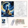Misztikus Buddha a csillagok alatt - számfestő készlet - Számfestő.hu - 40×50cm - Keretre feszítve