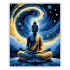 Misztikus Buddha a csillagok alatt - számfestő készlet - Számfestő.hu - 40×50cm - Keretre feszítve