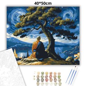 Elmélkedő fa alatt - számfestő készlet - Számfestő.hu - 40×50cm - Keret nélkül