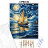 Csillagfényes vitorlás - számfestő készlet - Számfestő.hu - 40×50cm - Keret nélkül