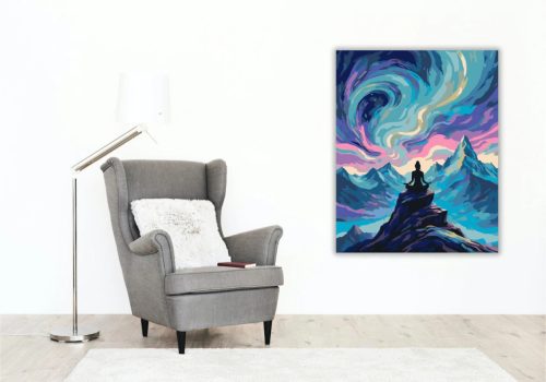 Örvénylő sarki fény - számfestő készlet - Számfestő.hu - 50×60cm - Keret nélkül