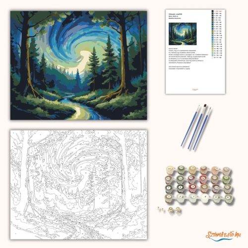 Misztikus fényörvény - számfestő készlet - Számfestő.hu - 50×60cm - Keret nélkül