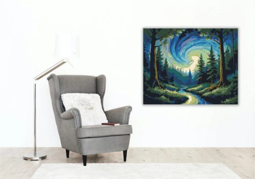 Misztikus fényörvény - számfestő készlet - Számfestő.hu - 50×60cm - Keret nélkül