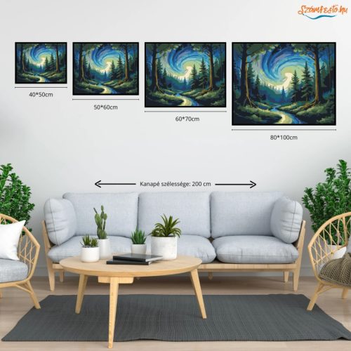 Misztikus fényörvény - számfestő készlet - Számfestő.hu - 80×100cm - Keret nélkül