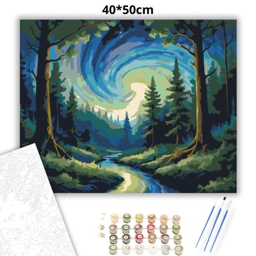 Misztikus fényörvény - számfestő készlet - Számfestő.hu - 40×50cm - Keret nélkül