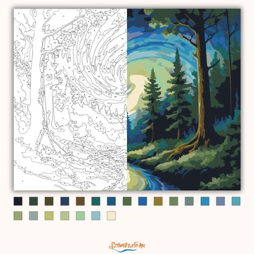 Misztikus fényörvény - számfestő készlet - Számfestő.hu - 40×50cm - Keret nélkül