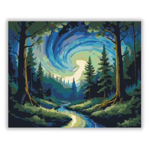 Misztikus fényörvény - számfestő készlet - Számfestő.hu - 40×50cm - Keret nélkül