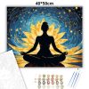 Aranyló lótusz meditáció - számfestő készlet - Számfestő.hu - 40×50cm - Keret nélkül