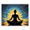 Aranyló lótusz meditáció - számfestő készlet - Számfestő.hu - 40×50cm - Keretre feszítve