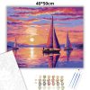 Aranyló vitorlások csendje - számfestő készlet - Számfestő.hu - 40×50cm - Keret nélkül