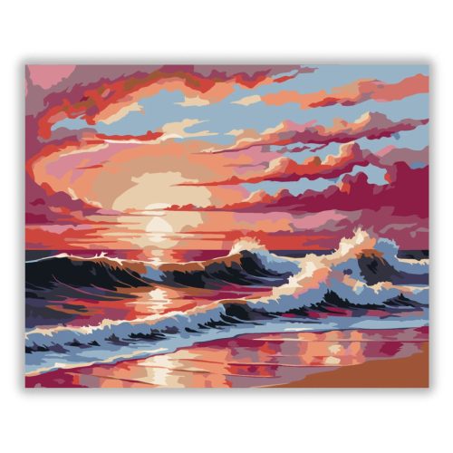 Aranyló hullámok - számfestő készlet - Számfestő.hu - 60×70cm - Keret nélkül